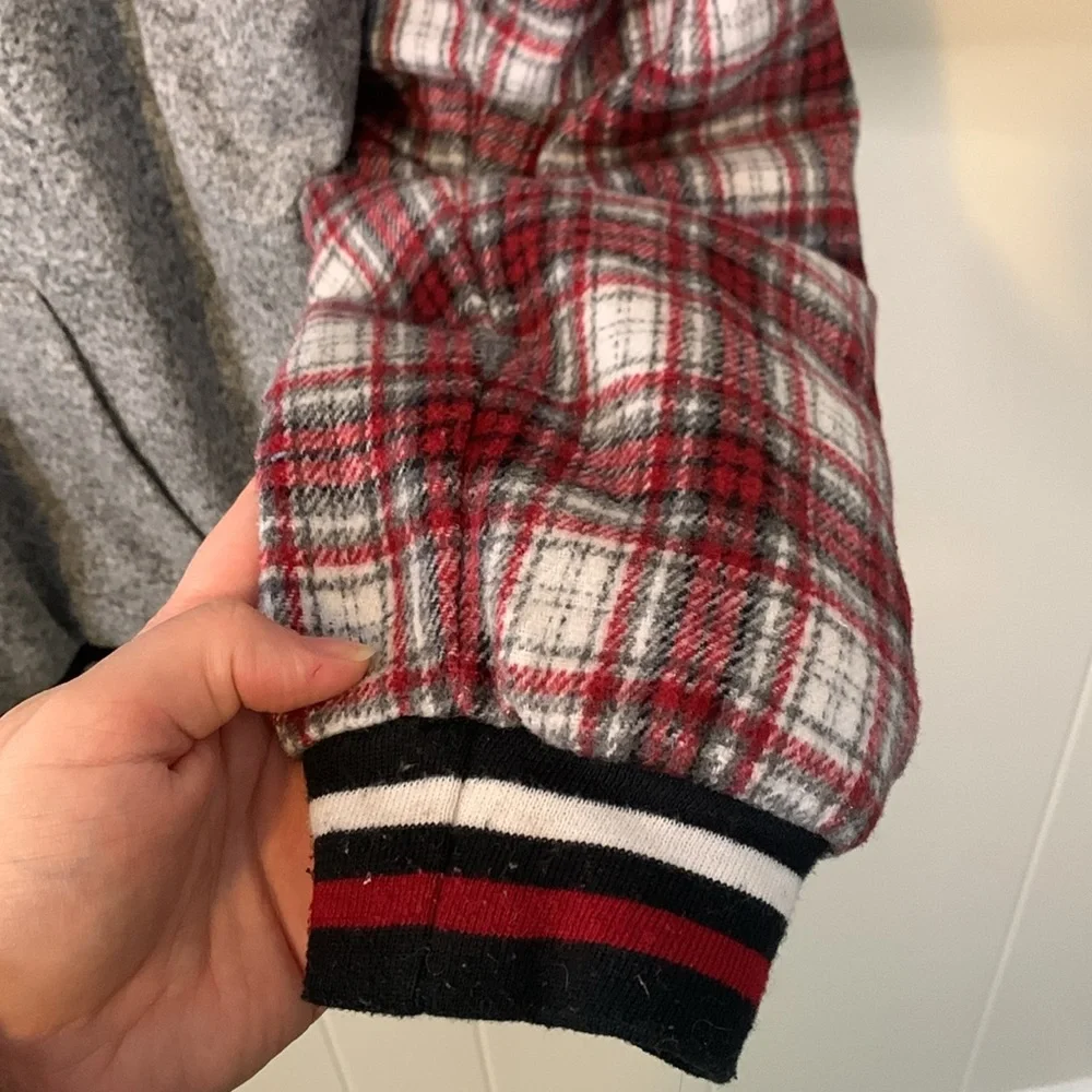 Blue Gear Plaid Flannel Zip Up Jacket Size Large